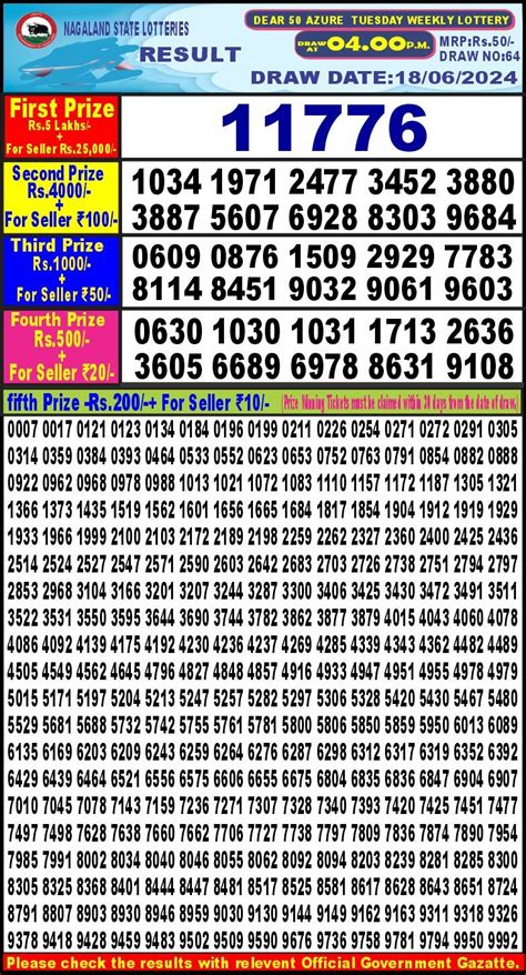 dear 50 azure tuesday weekly lottery result